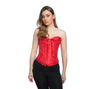 Wicked Costumes Womens Satin Corset Fancy Dress - Red, Medium 10-12