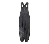 Wicked Dragon Mandala Print Dungarees up to Plus Size (S/M, Black)