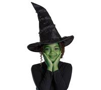 Wicked Elphaba Fancy Dress Accessories for Kids, Official Wicked by Disguise, Elphaba Hat and Elphaba Broomstick, Inspired by the Wicked Movie, Perfect for Halloween and Carnival