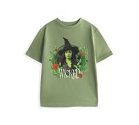 Wicked Elphaba Green Short Sleeved Graphic Tee | Poppies Cartoon Print Crew Neck Top | Unisex Adults Musical Theatre Merchandise | Streetwear T-Shirt Merch - 11-12 Years