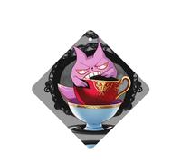 Wicked Fantasy Teacups Pattern Car Air Fresheners 6 Pcs Square Hanging Aromatherapy Tablets Scented Fresheners For Bedroom Bathroom