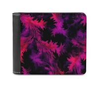 Wicked Feather Tie-Dye Classic Mens Wallets Women Slim Bifold Wallet Card Holder for Front Pocket