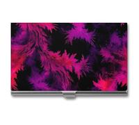 Wicked Feather Tie-Dye Metal Business Credit Card Holder Wallet Case for Men Women Slim