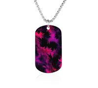 Wicked Feather Tie-Dye Metal Pendant Necklace Chain Personalized Graphic Jewellery