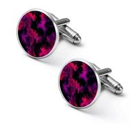Wicked Feather Tie-Dye Round Cufflinks for Men Classic Cuff Links Jewellery for Wedding Business Party