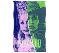 Wicked: For Good Elphaba And Glinda Torn Paper Blanket Pink/green (152Cm X 127Cm)