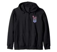 Wicked: For Good Glinda Elegant Logo Front And Back Zip Hoodie