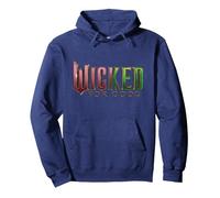Wicked: For Good Pink To Green Logo Pullover Hoodie, Adult Unisex, Navy Blue, Medium