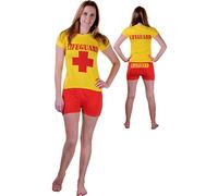 Wicked Fun - Women Life Guard Printed Top T-Shirt and Short Set (Medium/Large)