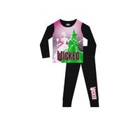 Wicked Girl's Elphaba & Glinda Long Sleeve Pyjamas in Black | Size: 10-11 Years Wicked Black 10-11 Years