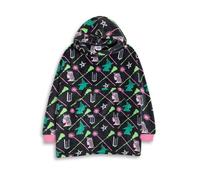 Wicked Glinda Elphaba Girls Black Green Pink Blanket Hoodie | Long Sleeve Cosy Fleece Pullover for Lounging & Casual Wear | Character Merch for Movie Fans | Kids Loungewear