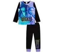 WICKED Girls Pyjama Set - Elphaba And Glinda Pjs - Soft Touch - Ages 7-8 to 14-15 Years (7-8 Years) Black
