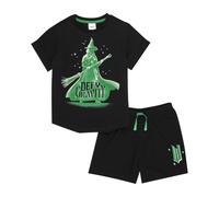 WICKED Girls Pyjamas | Girls Short Elphaba Pyjamas PJ Set The Musical Merchandise | Ages 8 to 16 Years Old 11-12 Years Black