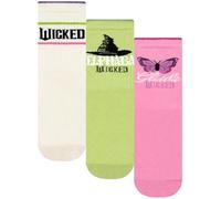 Wicked Girls Socks Pack Of 3, 3 Pack Multipack Glinda And Elphaba Kids Socks, Official Merchandise, 4-6