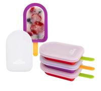 Wicked GIZMOS 4 Reusable Silicone Ice Lolly Moulds with Sticks - BPA Free, Food Grade, Dishwasher Safe, Perfect for DIY Cakesicles, Cake Pops, and Soothing Teethers