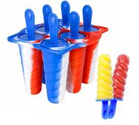 Wicked Gizmos BPA Free Spiral Ice Pop Mould with 6 Sticks Tricolour Wicked Gizmos Multicolor