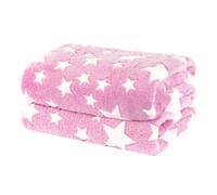 Wicked Gizmos Glow In The Dark Blanket Pink Soft Plush Fleece Throw With Luminous Star Print Cozy Lightweight And Machine Washable