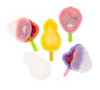 Wicked Gizmos Ice Lolly Moulds with Sticks - Fruit Shaped Ice Pop Moulds, BPA Free - Ice Cream Moulds with Sticks Grape, Watermelon, Pineapple & Strawberry - Ideal for Summer, Homemade Frozen Treats