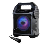 Wicked Gizmos Portable Karaoke Boombox Machine W/ Amplifying Speaker Led Disco Lights Bluetooth Aux Usb Sd And Included Microphone