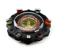Wicked Gizmos Roulette Drinking Game with Powered Spinning Wheel, 6 Colourful Numbered and Coloured Shot Glasses and Quality Roulette Balls
