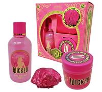 Wicked Glinda Bath Gift Set - Pink Bubble Bath, Body Butter & Shower Cap - Officially Licensed Wicked Merchandise
