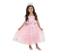 Wicked Glinda Dress for Girls Premium Official Costume Pink Bubble Dress & Shiny Tiara with Holographic Sequin Details that Provide Shimmer and Shine