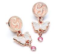 Wicked Glinda Drop Butterfly Earrings Rose Gold Colour