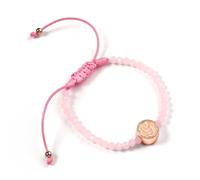 Wicked Glinda Rose Quartz Adjustable Friendship Bracelet Featuring G Initial - Pink