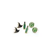 Wicked Hat, Potion and E logo Stud Earring Set, Silver Ilver