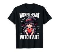 Wicked Heart Witch Art Cute Gothic Witch T-Shirt