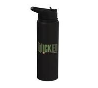 Wicked Movie Logo Elphaba Green and Gold Broom Stainless Steel Insulated Water Bottle