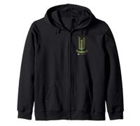 Wicked Movie Logo Elphaba Green And Gold Broom Zip Hoodie