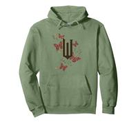 Wicked Movie Logo W Butterfly Pullover Hoodie, Adult Unisex, Sage Green, Small