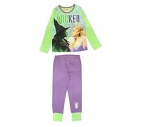 WICKED Official Girls Pyjamas, 2 Piece Set, Green/Lilac, Age 7-8 Years