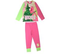 Wicked Official Girls Pyjamas, 2 Piece Set, Pink/Green Age 4-12 Years