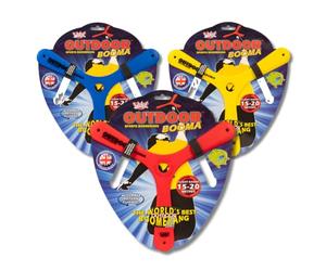 Wicked Outdoor Booma | Classic Sports Boomerang from Vision | Advanced Tri-Blade Design for Stable, Accurate Return Flight | 15-20 Metre Flight Range (Random (Blue/Red/Yellow))