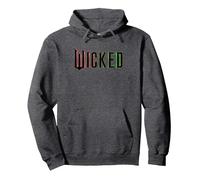 Wicked Pink And Green Logo Pullover Hoodie, Adult Unisex, Dark Heather Grey, Medium