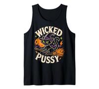 Wicked Pussy Cat On Broom Tank Top