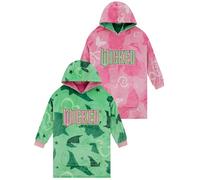 WICKED Reversible Girls Blanket Hoodie, Elphaba And Glinda Oversized Girls Hooded Blanket, Multicoloured One Size