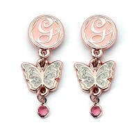 Wicked Glinda Drop Butterfly Earrings Rose Gold Colour