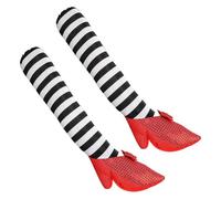 Wicked Witch Legs Halloween Prop, Life-Size Fake Witch Legs with Red High Heels for Yard, Party Decor, Indoor & Outdoor Spooky Decoration (Red)