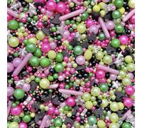 Wicked witch pink and green black edible sprinkles for cupcake cake toppers biscuits pearls decoration 100s 1000s party decoration team glinda elphaba baking WICKED 2
