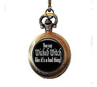 Wicked Witch Pocket Watch Necklace Gifts for her Witches Wicked Jewelry Art Glass Photo Jewelry Personalized Gifts