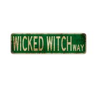 Wicked Witch Way Metal Tin Sign (4''x16''), Novelty Street Sign, Home Decor, Room Wall Decor, Restaurant, Bar, Cafe, Garage, Farmhouse Easter Gift