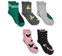 Wicked Women's 5 Pack Halloween Capri Socks Crew, Green, Medium, Assorted, 42-44.5 EU (Pack of 5)