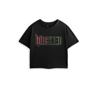Wicked Women's Green Pink Logo Crop Cropped Short Sleeved T-Shirt | Black | Officially Licensed Merch | Size: Small Wicked Black S