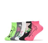 Wicked Women's Elphaba and Glinda 5 Pack No Show Ankle Socks Casual Sock