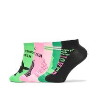 wicked Women's Elphaba and Glinda 5 Pack No Show Ankle Socks, Pink Assorted, 8-10 UK