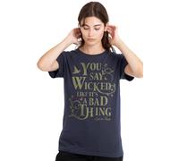 Wicked Women's Elphaba You Say Like It'S A Bad Thing T-Shirt, Deep Navy in Mid Navy | Size: Medium Wicked Mid Navy M