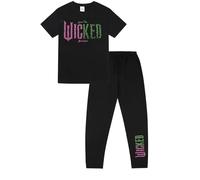 Wicked Womens Ladies Long Pyjama Set (Size 12-14) Black